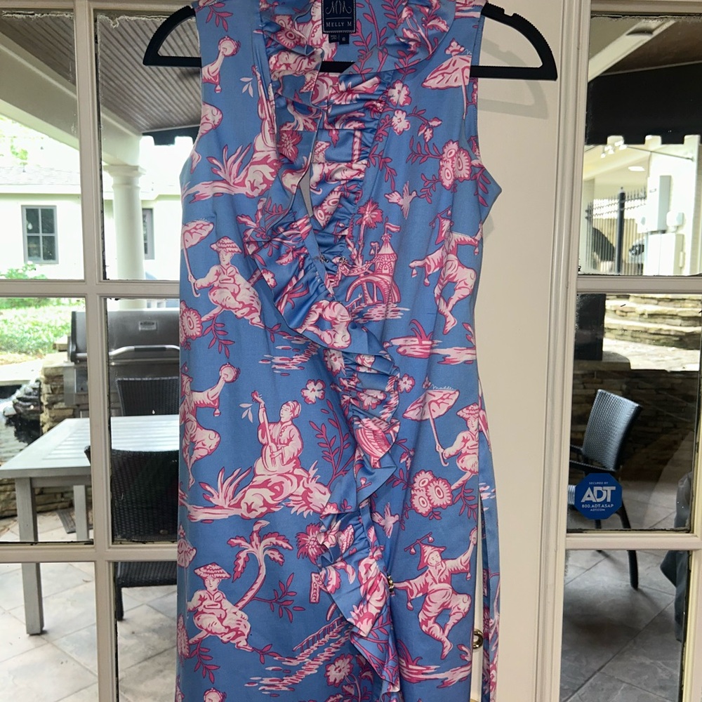 Melly M Blue and Pink Floral Dress